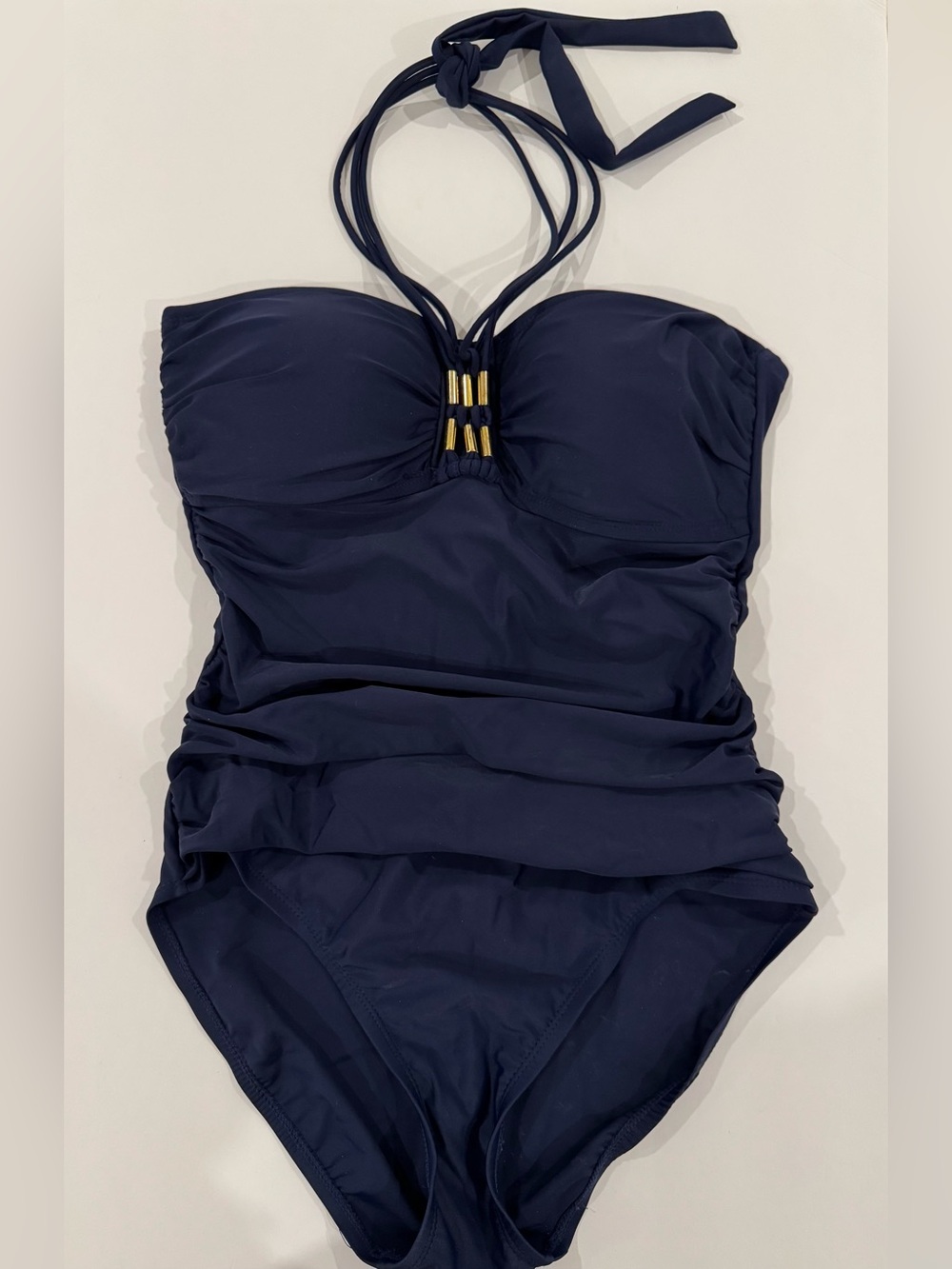 Navy Halter One Piece Swimsuit